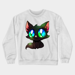 Black cat with blue eyes Crewneck Sweatshirt